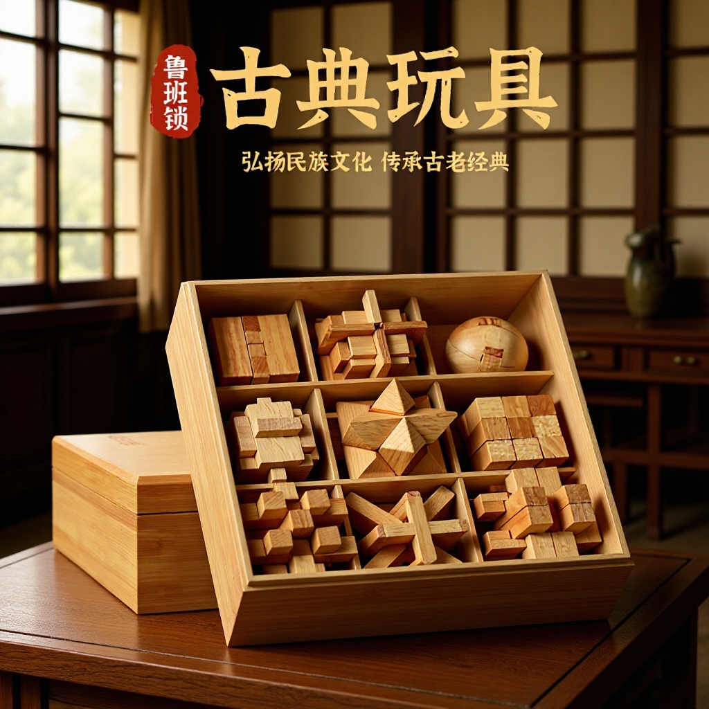 儿童益智鲁班锁可批发解压玩具全套礼盒小学生榫卯孔明锁一件代发